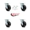 Service Caster 5 Inch Phenolic Swivel Caster Set with Roller Bearing and Swivel Lock SCC SCC-30CS520-PHR-BSL-4 - alternate 4